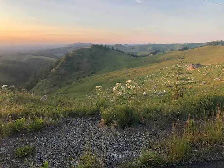 Big views on your drive up Langlois Mountain 